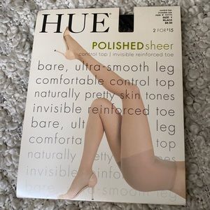 ♥️ Hue Control Top Black sheer polished Hosiery